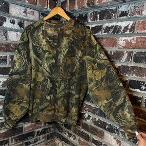 Vintage Camouflage Camo Commander Advantage Timber Thick Crewneck Sweatshirt